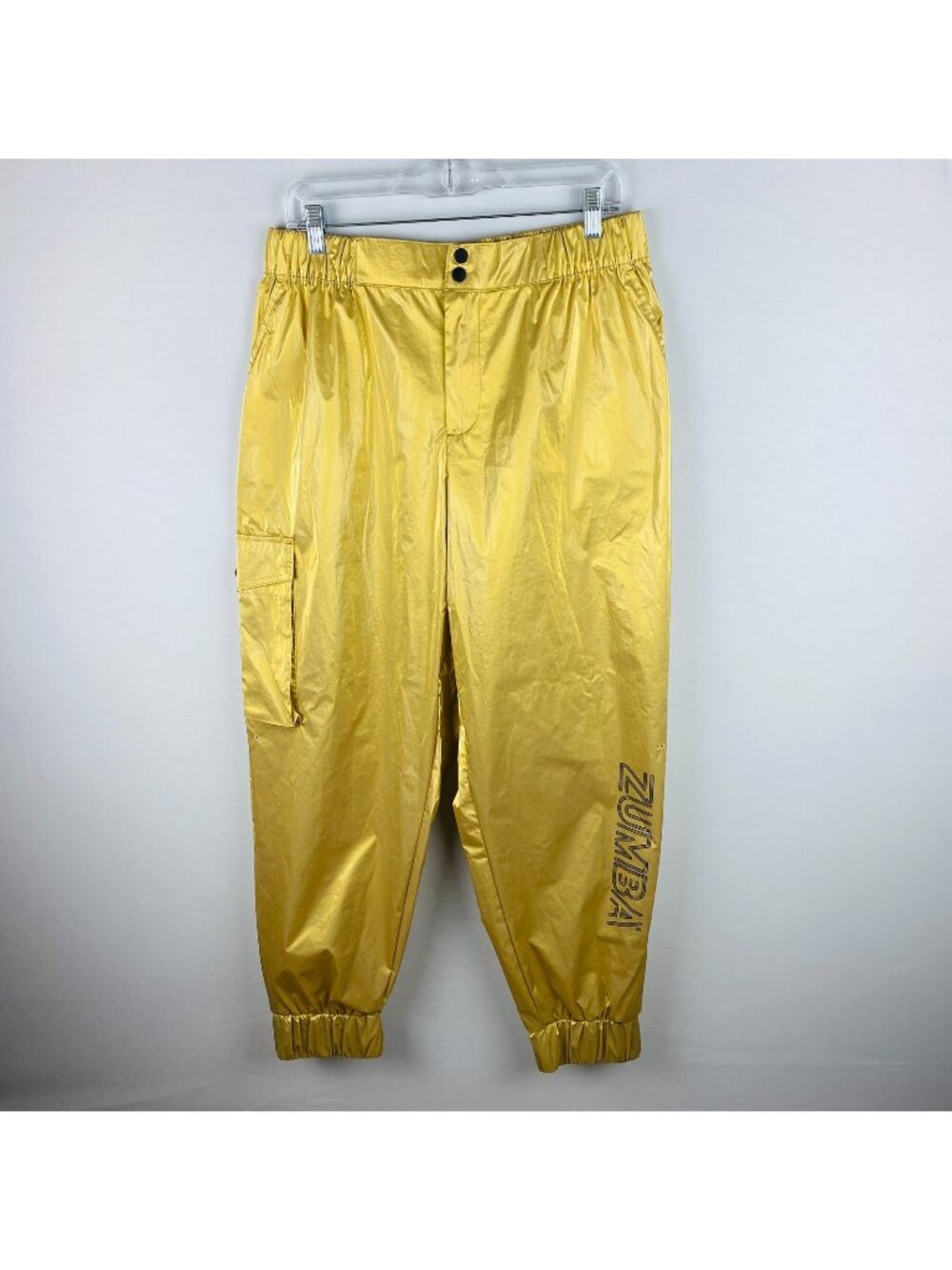 Zumba Womens Gold Metallic Dance Athletic Pants *****